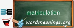 WordMeaning blackboard for matriculation